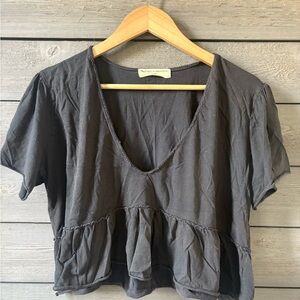 Urban Outfitters Cropped V Neck Shirt